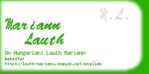 mariann lauth business card